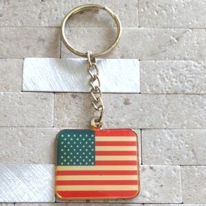 Vintage American Flag Keychain Patriotic Keyring